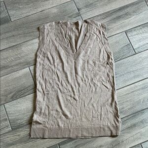 Women's Tan Sleeveless Sweater